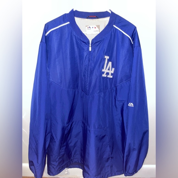 MLB Jackets & Coats Authentic La Dodgers 4 Zip Pullover Dugout Jacket Majestic Xxl Poshmark